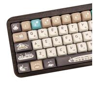 COOMICKEY XOA Lot de 133 touches en PBT pour clavier mécanique, profil XOA, marron et vert, touches personnalisées, pour clavier Cherry Gateron MX Switches