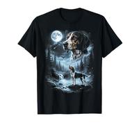 Coonhound Howling to The Moon, Chien rétro des années 90 T-Shirt