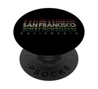 Coool San Francisco California Retro Sunset Typography PopSockets PopGrip Adhésif