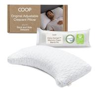 Coop Home Goods CertiPUR-US/GREENGUARD Oreiller réglable en forme de croissant de mousse pour grand lit - Ferme moyenne pour les personnes dormant sur le dos et sur le côté, CertiPUR-US/GREENGUARD