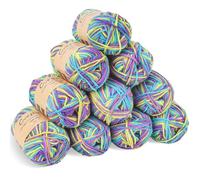 Coopay 10 Pelote de Laine à Tricoter Dégradé, 450g, Multicolore Laine Crochet Doux, 5 Brins Fil à Tricoter, Laine Crochet Tricot pour Layette, Écharpe, Chaussettes - Violet Jaune Bleu
