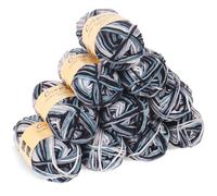 Coopay 10 Pelote de Laine à Tricoter Dégradé, 450g, Multicolore Laine Crochet Doux, 5 Brins Fil à Tricoter, Laine Crochet Tricot pour Layette, Écharpe, Chaussettes - Noir Gris Bleu