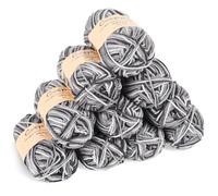 Coopay 10 Pelote de Laine à Tricoter Dégradé, 450g, Multicolore Laine Crochet Doux, 5 Brins Fil à Tricoter, Laine Crochet Tricot pour Layette, Écharpe, Chaussettes - Gris Blanc