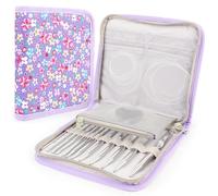 Coopay 12 Pièces Crochet Tunisien Interchangeable 3 à 10mm, Violet Blanc | avec Fil Détachable de 40/60/80/100cm, 10cm Long Crochet Ergonomique, Aiguille Crochet Afghan pour Crocheter Tapis, Écharpe