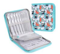 Coopay 12 Pièces Crochet Tunisien Interchangeable de 3 à 10mm avec Fil de 40/60/80/100 cm, 10cm Long Crochet Blanc pour Débutants & Pro, Aiguille Crochet Afghan pour Crocheter Tapis, Écharpe, Sac Bleu