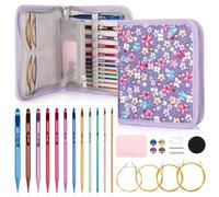 Coopay 12 Pièces Crochet Tunisien Interchangeable de 3 à 10mm avec Fil de 40/60/80/100 cm, 10cm Long Crochet Coloré pour Débutants & Pro, Aiguille Crochet Afghan pour Crocheter Tapis, Pull, Écharpe