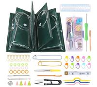 Coopay 120cm Aiguille à Tricoter Circulaire en Métal - 11 Pièces avec Accessoires et Boîte, 1,5-5,0mm pour Pull/Écharpe/Manche/Layette - Kit Tricot en Rond