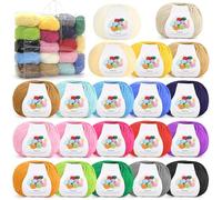 Coopay 20 couleurs laine pour crochet, set de fil à crochet 900g, laine pour tricot, fil à crochet doux en acrylique et coton pour crochet, 4 plis, laine à crochet pour vêtements de bébé, écharpe