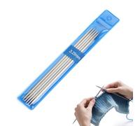 Coopay 5 Pièces Aiguilles à Tricoter à Double Pointe, Aiguilles Trioct 3,25mm en Acier Inoxydable, 15cm Aiguilles Courtes à Chaussettes, Écharpe, Chapeaux, Animaux, Pull, Tricot pour Débutants & Pro