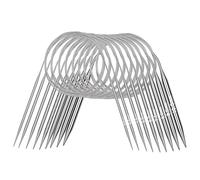 Coopay 9 Aiguilles à Tricoter Circulaires en Acier Inoxydable, 100cm Aiguille Circulaire Tricot en Rond, Taille Visible, 2,5-10mm Aiguilles Circulaires Tricot pour Tricoter Chaussettes, Layette, Pull