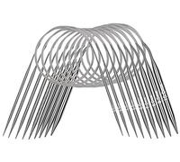 Coopay 9 Aiguilles à Tricoter Circulaires en Acier Inoxydable, 80cm Aiguille Circulaire Tricot en Rond, Taille Visible, 2,5-10mm Aiguilles Circulaires Tricot pour Tricoter Chaussettes, Layette, Pull