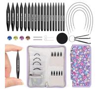 Coopay 9 Paires Courtes Aiguilles Circulaires Tricot Interchangeable, 3,0-6,0mm Aiguille à Tricoter en Aluminium, Aiguille Circulaire Tricot, Kit Tricot Debutant