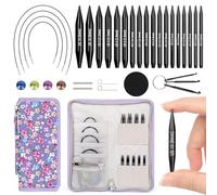 Coopay 9 Paires Courtes Aiguilles Circulaires Tricot Interchangeable, 3,0-6,0mm Aiguille à Tricoter en Aluminium, Aiguille Circulaire Tricot, Kit Tricot Debutant