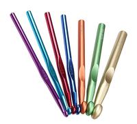 Coopay Ensemble de crochets de grande taille, 7 pièces crochets en métal 6,5 mm, 7,0 mm, 8,0 mm, 9,0 mm, 10 mm Crochets plus grands de 12 mm et 15 mm, crochets ergonomiques jumbo pour fil chunky ou