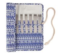 Coopay Kit Aiguilles à Tricoter à Double Pointe, Aiguilles à Laine Légères pour Les Mains Arthritiques, Aiguille Droite Tricot Extrémité en Métal avec Étui et Jauge D'aiguille, Court 20 cm