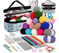 Coopay kit Crochet Debutant Complet, 71 pièces de Crochet avec Sac et Fil, kit de Crochets de 0,6 à 6,0 mm, kit de Crochet de avec Fournitures de Tricot et Fil, kit de Crochet pour débutants, Bleu