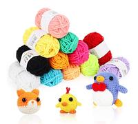 Coopay Laine à Crochet 12 Couleurs - 10g Amigurumi Multicolore pour Débutants - Fil pour Crochets 2-4 mm, Tricot et Artisanat - Bon Cadeau