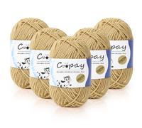 Coopay Laine pour crochet, 5 x 50 g de fil à crochet doux, 5 pelotes de laine Faiding pour tricot, laine bébé pour crochet pour débutants et enfants, super douce, laine pour bébé pour projet de
