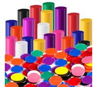Coopay Lot de 1 000 jetons de bingo de 2,5 cm en vrac, 10 couleurs pour la pratique des mathématiques, disques de comptage en plastique, jetons de poker, jetons de jeu, récompenses pour enfants