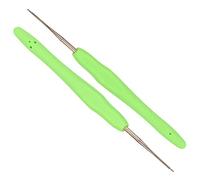 Coopay Lot de 2 Petits Crochets 0,75 mm pour Amigurumi et Crochet Fin - Poignée Souple Ergonomique - Aiguilles à Crochet Taille UK