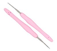 Coopay Lot de 2 petits crochets de 1,0 mm, en acier fin et fin, petit crochet pour amigurumi et crochet fin, petit crochet avec poignée souple pour micro crochet, aiguilles à crochet 1 mm, taille