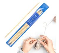 Coopay Lot de 5 aiguilles en bambou 4,0 mm, ensemble d'aiguilles à tricoter de 20 cm pour chaussettes, écharpes, bonnets, animaux de compagnie, pulls, aiguilles à tricoter pour débutants, aiguilles à