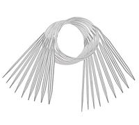 Coopay Lot de 9 aiguilles à tricoter circulaires de 100 cm, en acier inoxydable, aiguilles à tricoter circulaires avec câble en acier, 2.5 à 10.0 mm, pulls, couvertures