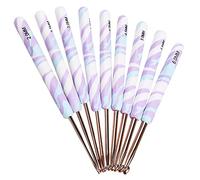 Coopay Lot de 9 crochets chauds en aluminium ergonomiques pour les mains arthritiques, fournitures de tricot idéales