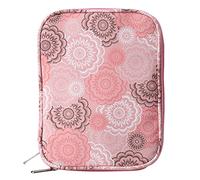 Coopay Sac de rangement pour aiguilles à tricoter, sac à crochet, sac pour aiguilles à tricoter circulaires, outil de crochet et accessoires de couture, sac de rangement avec fermeture éclair, rose