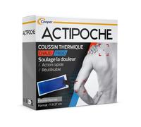 Cooper ACTIPOCHE - Coussin thermique - Thermothérapie - Contractures musculaires et douleurs articulaires - Moyen modèle - 11x27 cm - Gel - 1 unité