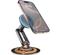 COOPER Mag360, Support de téléphone magnétique Compatible MagSafe, Rotation 360°, Support de Bureau pour iPhone 17/16/15/14/13/12, avec Anneau métallique pour Autres téléphones (Noir Piano)