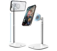 COOPER MagStand - Support iPhone Magnétique Réglable pour Bureau & Enregistrement Vidéo, Compatible MagSafe, iPhone 17 Pro Max, 16/15/14/13/12, Petit Trépied (Blanc Crème)
