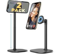 COOPER MagStand - Support Magnétique MagSafe pour iPhone 16 (Pro/Max/Plus), 15/14/13/12 | Support Bureau Réglable, Stand iPhone MagSafe (x2 Pack - Night Black)
