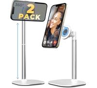 COOPER MagStand - Support Magnétique MagSafe pour iPhone 16 (Pro/Max/Plus), 15/14/13/12 | Support Bureau Réglable, Stand iPhone MagSafe (x2 Pack - Cream White)