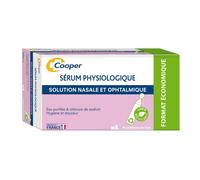 COOPER - Sérum physiologique - Lavage du nez et des yeux - Hygiène quotidienne - Pour toute la famille - Fabriqué en France - Boîte de 40 unidoses