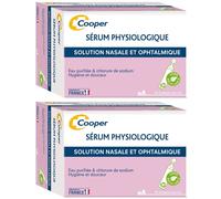 COOPER - Sérum physiologique Lavage du nez et des yeux Hygiène quotidienne Pour toute la famille Fabriqué en France Boîte de 30 unidoses Gouttes Nasales 2x5 ml