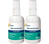 COOPER - Spray antiseptique Antibactérien Chlorhexidine 0,5% Solution pour application cutanée 100ml 2x100 ml