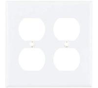 Cooper Wiring Devices 5150W-BOX Standard Size Nylon 2-Gang Duplex Receptacle Wallplate, White Color by Cooper Wiring