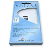 Cooper Wiring Devices 9551WS Aspire Design System Plaque murale pour inserts, blanc satiné ; modulaire 1G 2 ports ; taille moyenne ; vis de montage cachées ; instructions d'installation complètes