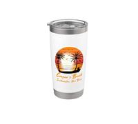 Cooper's Beach Southampton New York Vintage Sunset Summer Gobelet isotherme en acier inoxydable double paroi