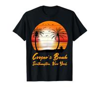 Cooper's Beach Southampton New York Vintage Sunset Summer T-Shirt
