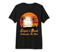 Cooper's Beach Southampton New York Vintage Sunset Summer T-Shirt Haut de Gamme