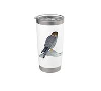 Cooper's Hawk Original Ornithologie Oiseau Art Gobelet isotherme en acier inoxydable double paroi