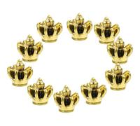 COOPHYA 10 Pièces Breloques de Couronne en Pvc Doré, Mini Charmes Créatifs pour Bijoux Diy, Décoration Délicate pour Artisanat et Création de Colliers
