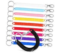 COOPHYA 10 Pièces Porte Clés Spirale Extensible Lot de Cordon à Ressort Élastique Multiusage Porte Clé pour et Badges Accessoires et Colorés