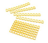 COOPHYA 100 Pièces Étiquette de Câble Colorée Tube Marqueur à Code Couleur Marqueur de Câble en Plastique Étiquette Numérique 0-9 Forme C Jaune pour Organisation les Pièces