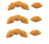 COOPHYA 16 Pièces Décorations Cupcakes Éventail Papier Doré Cake Topper pour Anniversaire Fête et Mariage Accessoires Décoratifs pour Gâteaux Fournitures de Décoration Gâteau Anniversaire