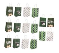 COOPHYA 16pièces Sacs Papier Thème Football Pack Pour Fête Anniversaire Cadeau Garçon Fille Récompenses Bonbons Petits Jouets