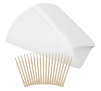 COOPHYA 1ensemble Bandes de Cire Jetables avec Bâtons Bois pour Épilation Visage et Corps Kit Complet Bandes Bâtons Pratique et Polyvalent pour Épilation du Poil