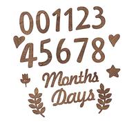 COOPHYA 1ensemble Décoration Bois Pour Numéros De Mois Bois Pour Annonces De Naissance Et Prop Photo Accessoire De Fête Personnalisé Décor Vintage